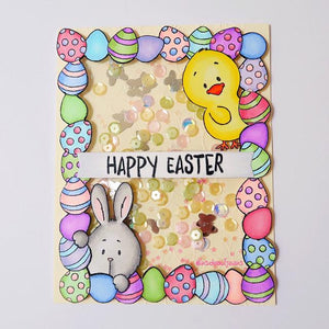 Peeking Easter Friends - Shaker Card | Jeannie Lieu (InsideoutJeans)