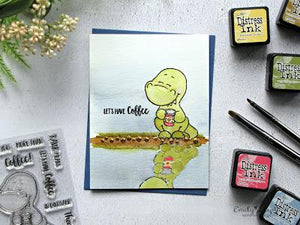 Guest Designer | VIDEO | Coffeesaurus Mirror Stamping Water Reflection