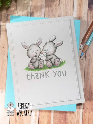 Bunny Stamp, Flower, Handmade Cards. 