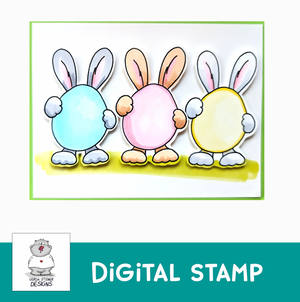 Bunny and Egg - Digital Stamp