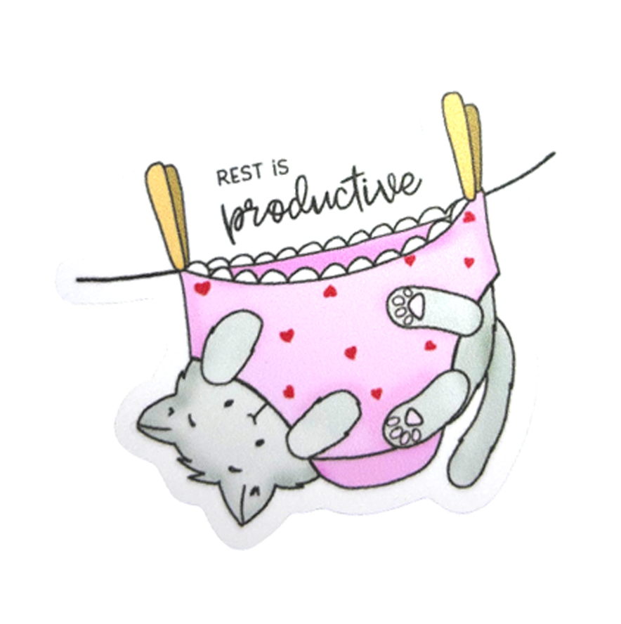 Rest ist productive - Cat Sticker