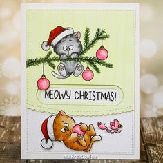 Christmas Kitten 4x6 Clear Stamp Set - Clearstamps - Clear Stamps - Cardmaking- Ideas- papercrafting- handmade - cards-  Papercrafts - Gerda Steiner Designs