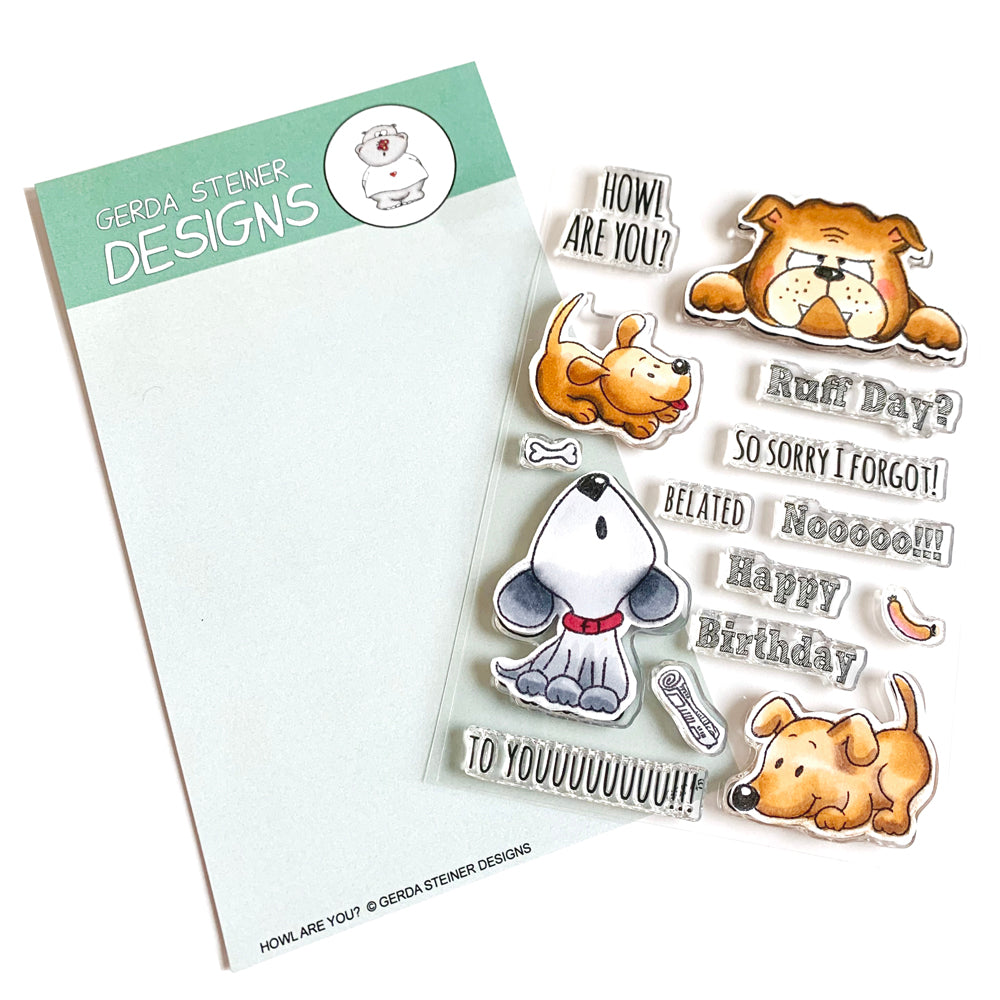 Howl are you? Puppy 4x6 Clear Stamp Set - GSD456