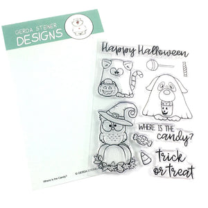 Where is the Candy? 4x6 Clear Stamp Set - Clearstamps - Clear Stamps - Cardmaking- Ideas- papercrafting- handmade - cards-  Papercrafts - Gerda Steiner Designs