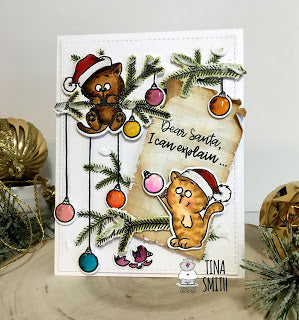 Christmas Kitten 4x6 Clear Stamp Set - Clearstamps - Clear Stamps - Cardmaking- Ideas- papercrafting- handmade - cards-  Papercrafts - Gerda Steiner Designs