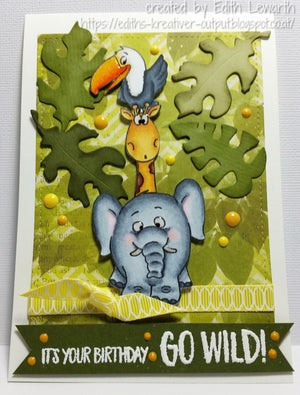 Go Wild! 4x6 Clear Stamp Set - Clearstamps - Clear Stamps - Cardmaking- Ideas- papercrafting- handmade - cards-  Papercrafts - Gerda Steiner Designs