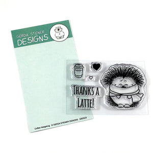 Coffee Hedgehog 2x3 Clear Stamp Set - Clearstamps - Clear Stamps - Cardmaking- Ideas- papercrafting- handmade - cards-  Papercrafts - Gerda Steiner Designs