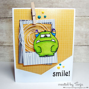 Monster Fun 4x6 Clear Stamp Set - Clearstamps - Clear Stamps - Cardmaking- Ideas- papercrafting- handmade - cards-  Papercrafts - Gerda Steiner Designs