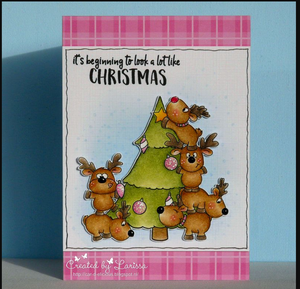 Reindeer and a Tree 4x6 Clear Stamp Set - Clearstamps - Clear Stamps - Cardmaking- Ideas- papercrafting- handmade - cards-  Papercrafts - Gerda Steiner Designs