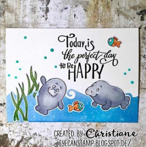 Oh Manatee 4x6 Clear Stamp Set - Clearstamps - Clear Stamps - Cardmaking- Ideas- papercrafting- handmade - cards-  Papercrafts - Gerda Steiner Designs