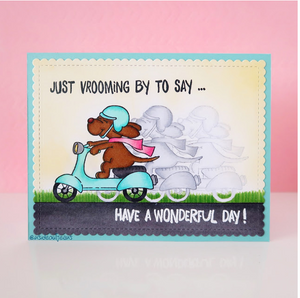 Vrooming By! 3x4 Clear Stamp Set - Clearstamps - Clear Stamps - Cardmaking- Ideas- papercrafting- handmade - cards-  Papercrafts - Gerda Steiner Designs