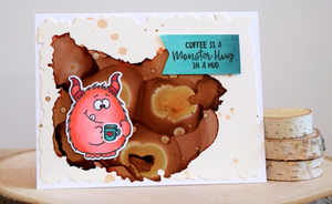 Coffee Monster 4x6 Clear Stamp Set - Clearstamps - Clear Stamps - Cardmaking- Ideas- papercrafting- handmade - cards-  Papercrafts - Gerda Steiner Designs