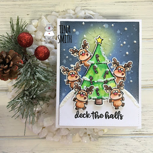 Reindeer and a Tree 4x6 Clear Stamp Set - Clearstamps - Clear Stamps - Cardmaking- Ideas- papercrafting- handmade - cards-  Papercrafts - Gerda Steiner Designs