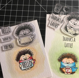 Coffee Hedgehog 2x3 Clear Stamp Set - Clearstamps - Clear Stamps - Cardmaking- Ideas- papercrafting- handmade - cards-  Papercrafts - Gerda Steiner Designs